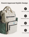 Walker 25L Featherlight Travel Diaper Backpack - BAGSMART