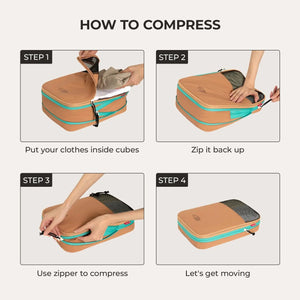 Blast 6PCS Compression Travel Packing Cubes - BAGSMART