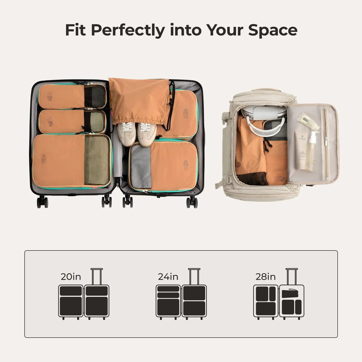 Blast 6PCS Compression Travel Packing Cubes - BAGSMART