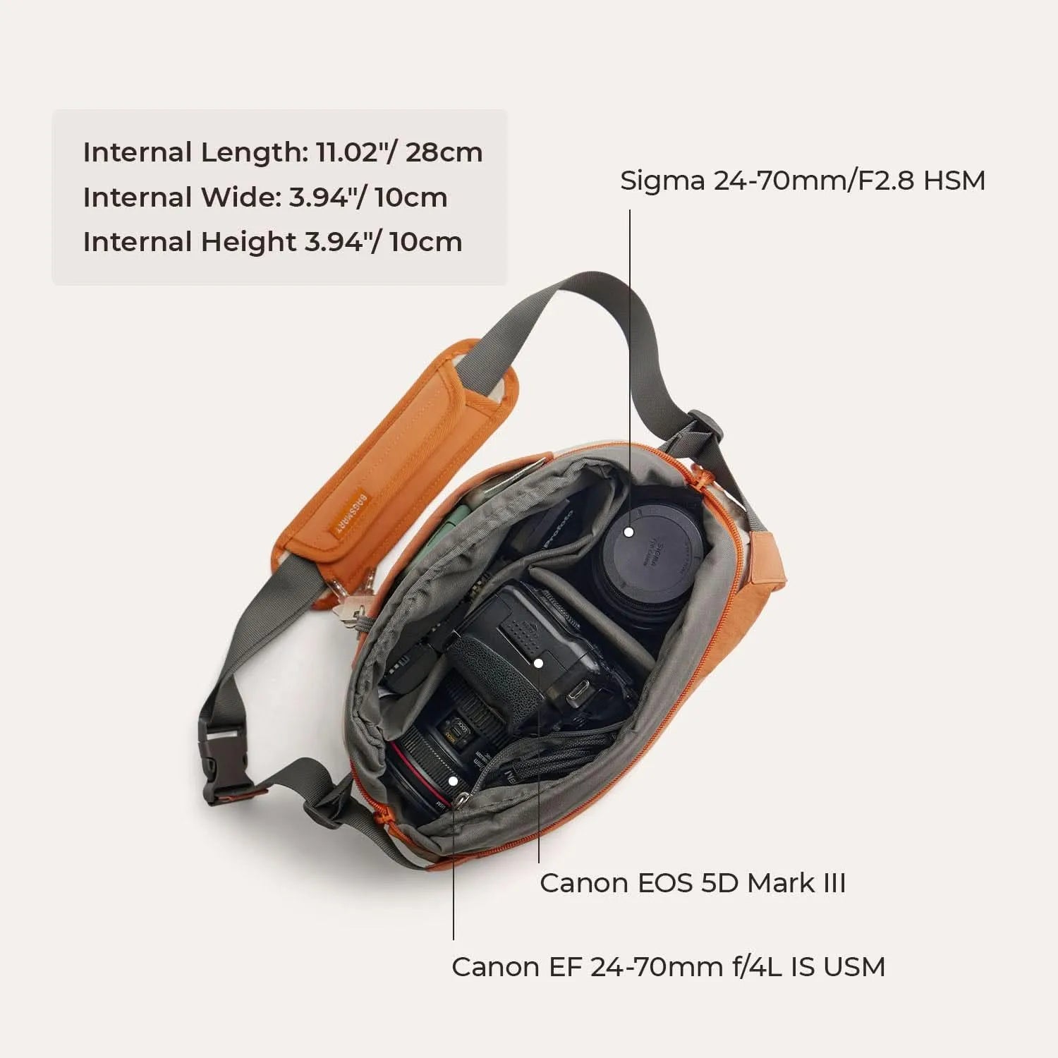 Soar 6L Camera Sling Bag with Tripod Holder - BAGSMART