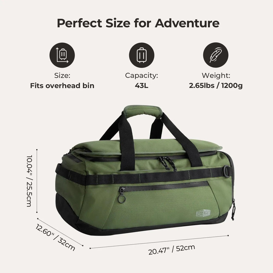 Vega 43L Carry On Travel Duffle Backpack - BAGSMART