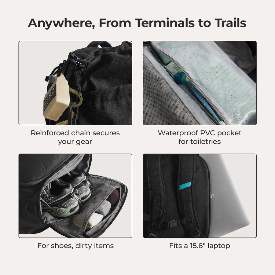 Vega 43L Carry On Travel Duffle Backpack - BAGSMART