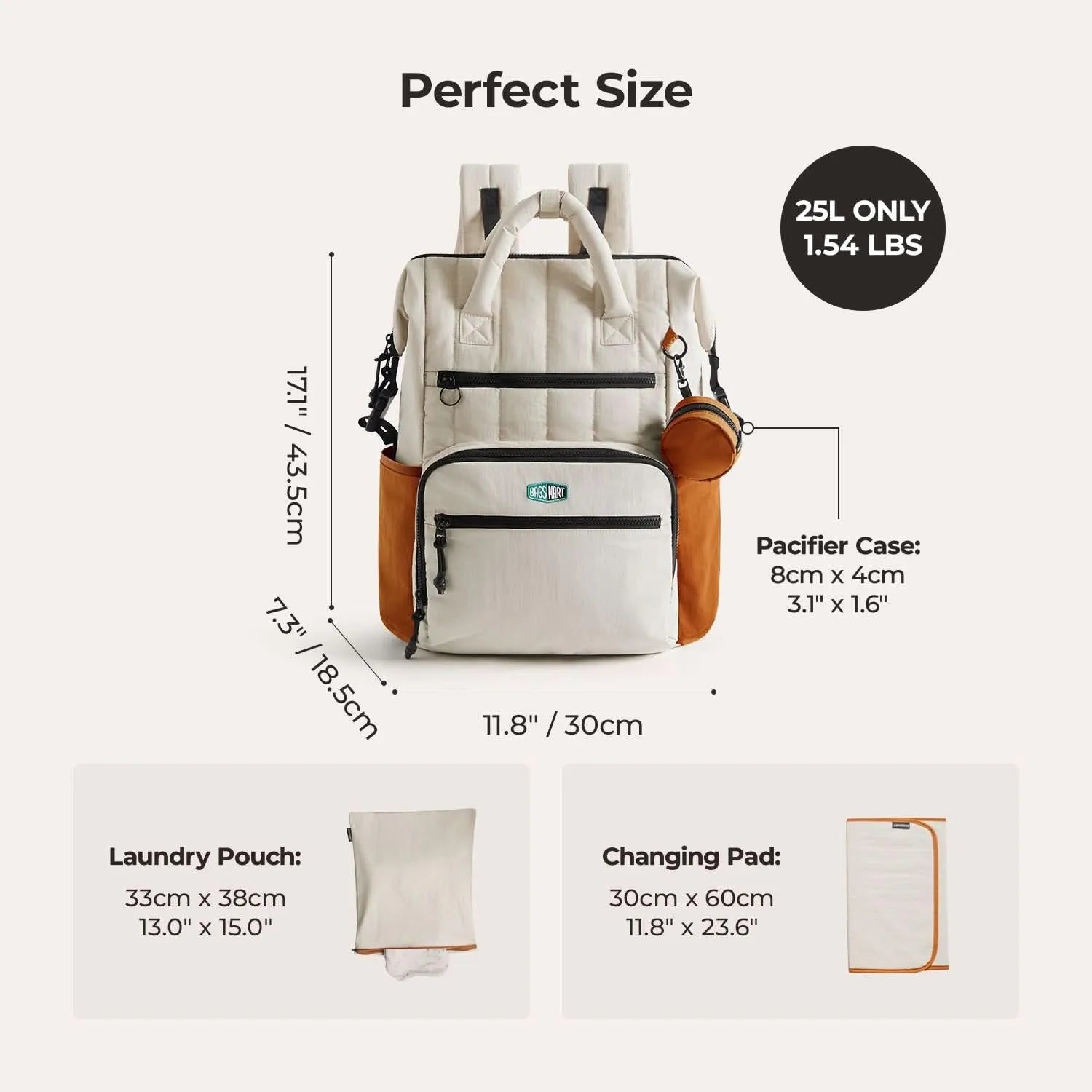 Walker 25L Featherlight Travel Diaper Backpack - BAGSMART